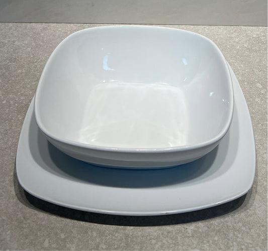 2 Piece White Serving Dishes