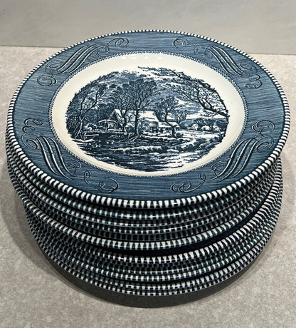 Set of12  Currier And Ives Plates