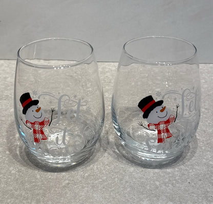Set of 2 Snowman Glasses