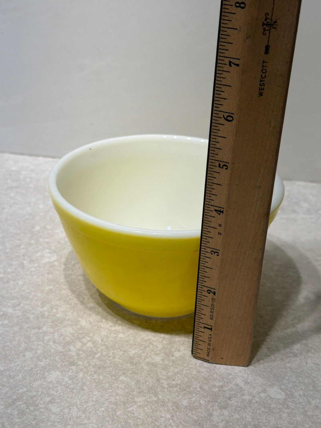 Yellow Pyrex Bowl as-found