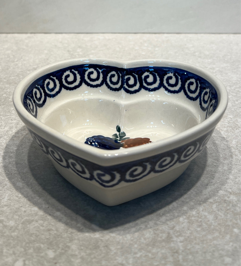 Polish Pottery Heart Bowl