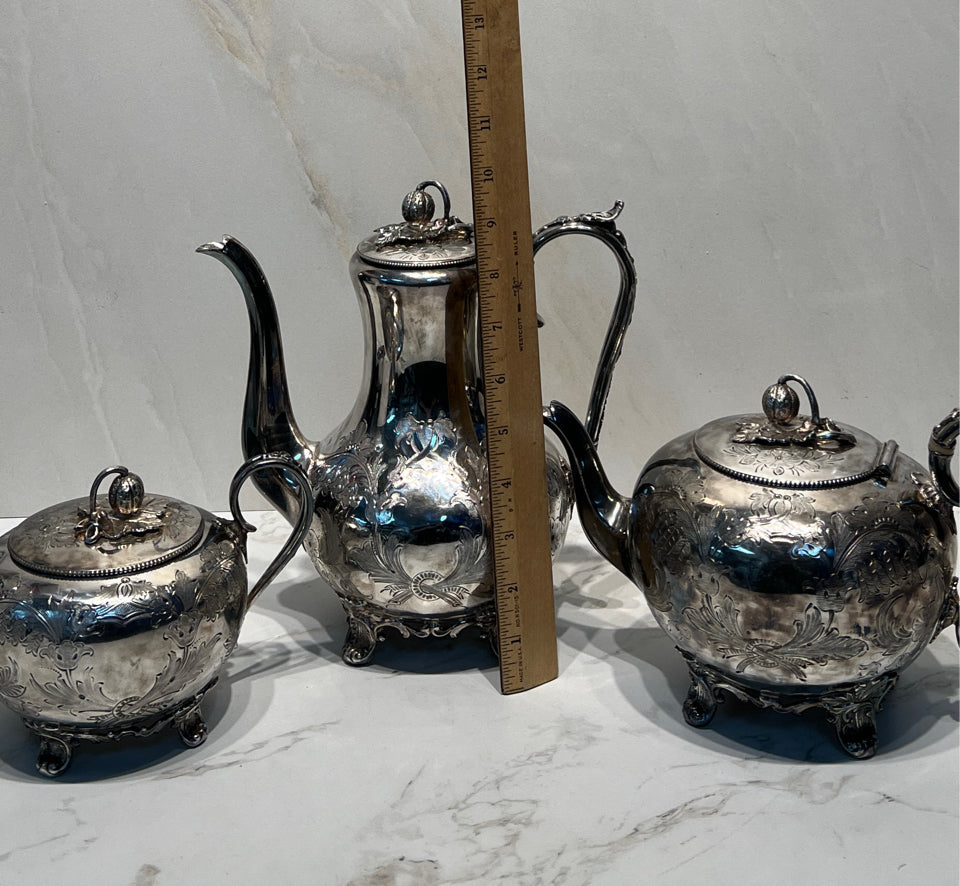 Coffeepot, Teapot, & Sugar Bowl
