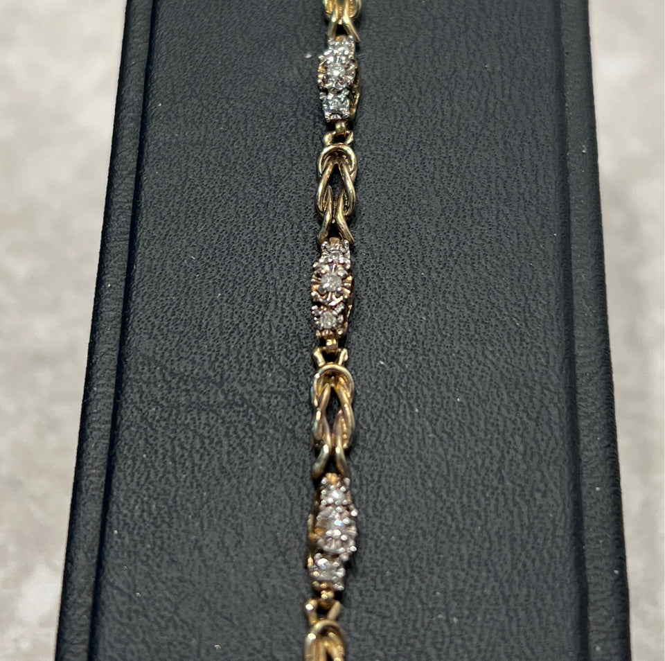10K Gold And Diamond Bracelet