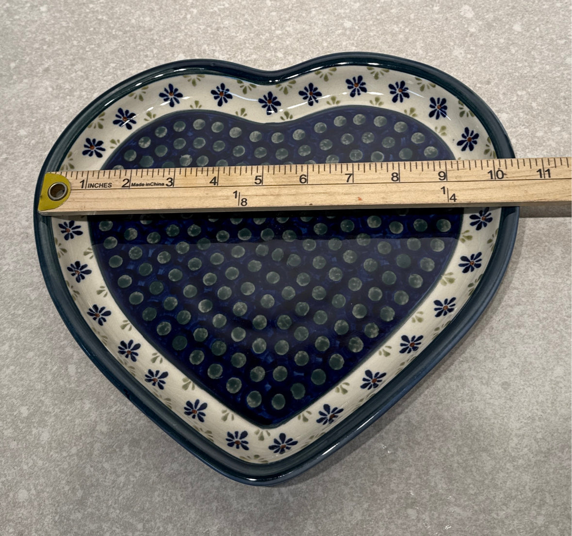 Polish Pottery Heart Plate
