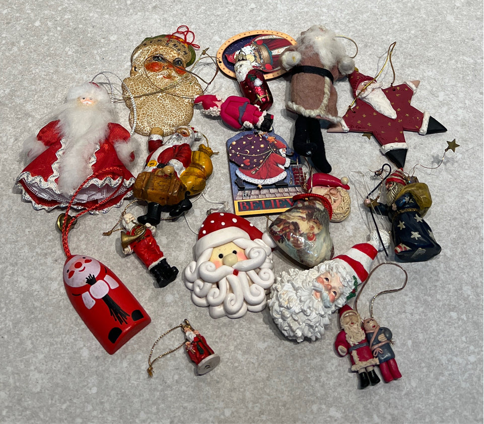 Lot of Santa Ornaments