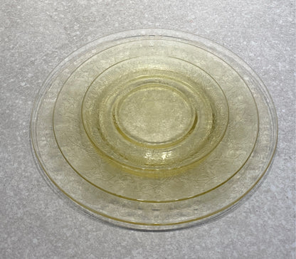 3 Piece Yellow Depression Glass