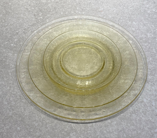 3 Piece Yellow Depression Glass