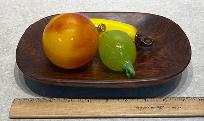Wooden Bowl and 3 Fruits
