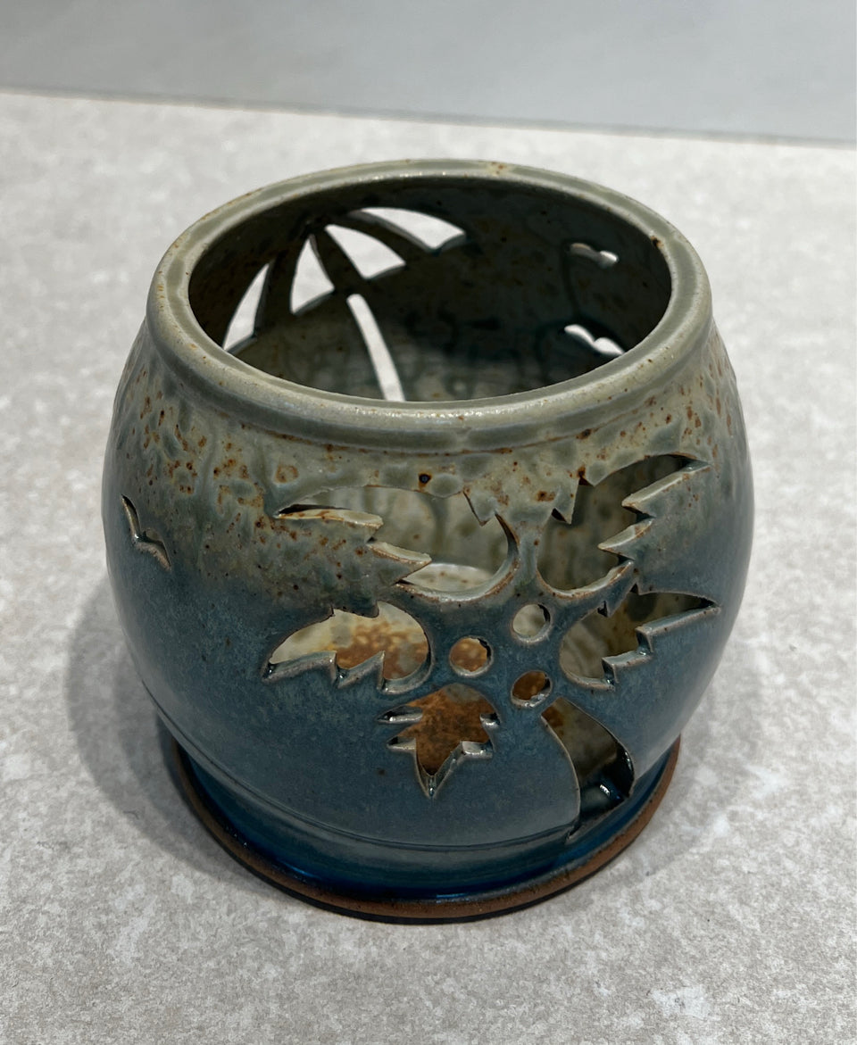 Signed Pottery Candleholder