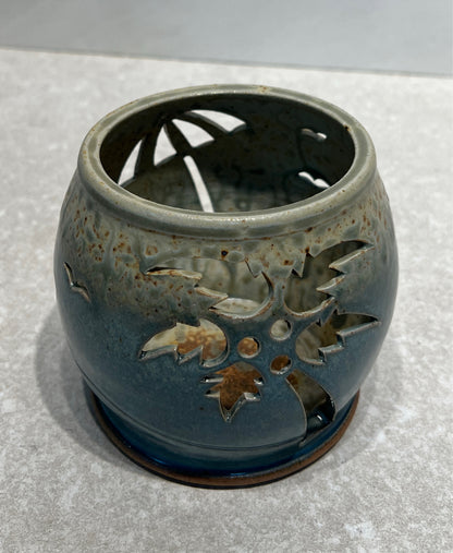 Signed Pottery Candleholder
