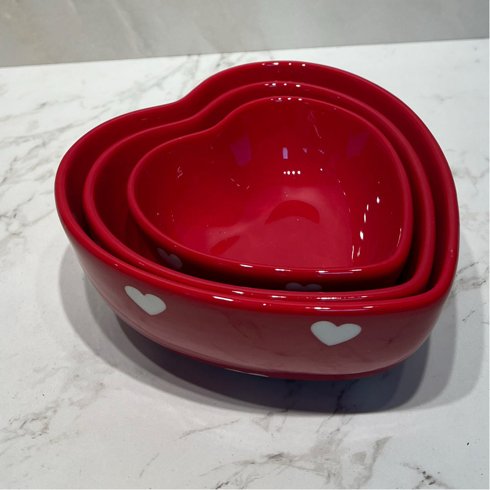 Set of 3 Heart Bowls