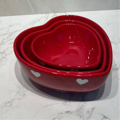 Set of 3 Heart Bowls