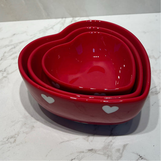 Set of 3 Heart Bowls