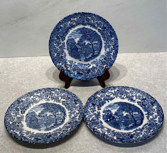 Set of 3 "Mill Stream" Plates