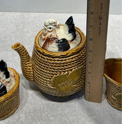 Teapot, Sugar and Creamer