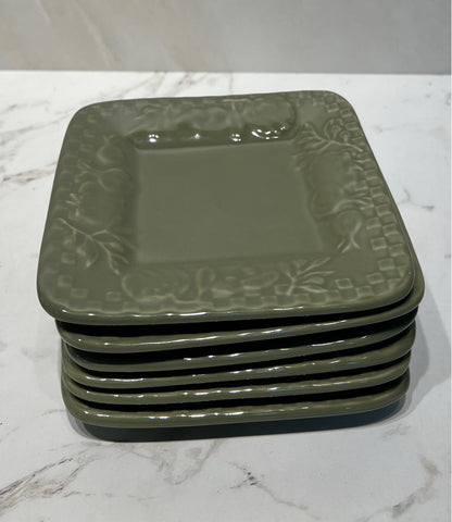 Set of 6 Green Plates