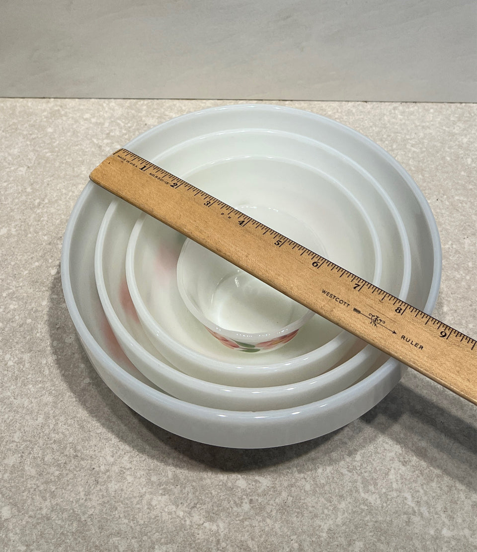 Fire King Peach Blossom - Set of 4 Bowls