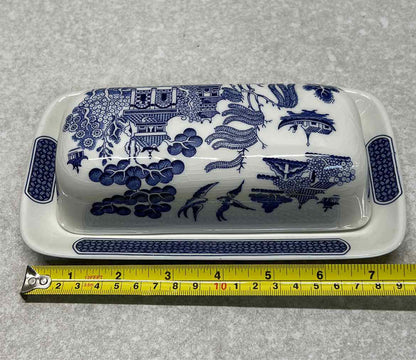 Blue Willow Butter Dish