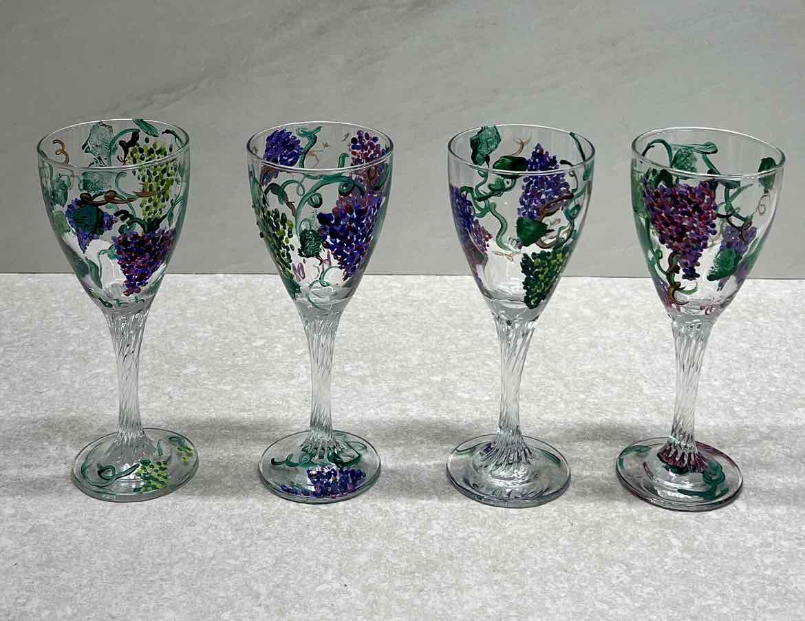 Set of 4 Handpainted Glasses