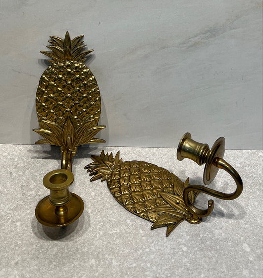 Set of 2 Brass Candleholders