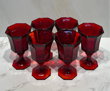 Set of 6 Red Glasses