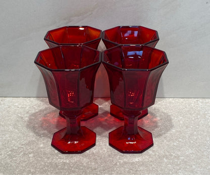 Set of 4 Red Independence Glasses