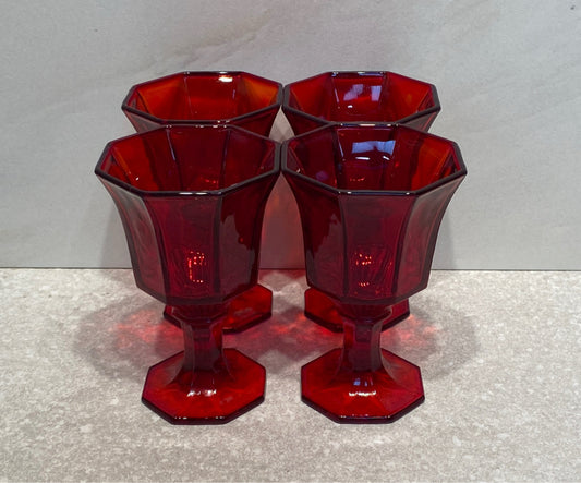 Set of 4 Red Independence Glasses