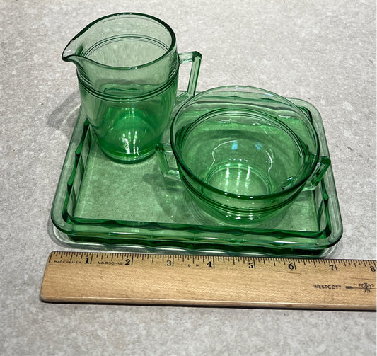 Uranium Sugar, Creamer, & Tray