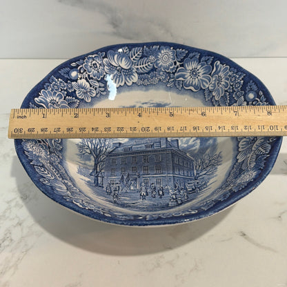 Liberty Blue Serving Bowl - crazing
