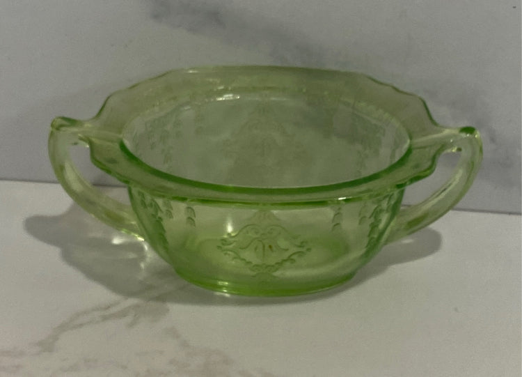 Uranium Glass Sugar Bowl