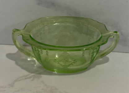 Uranium Glass Sugar Bowl