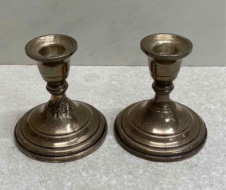 Pair of Sterling Candleholders