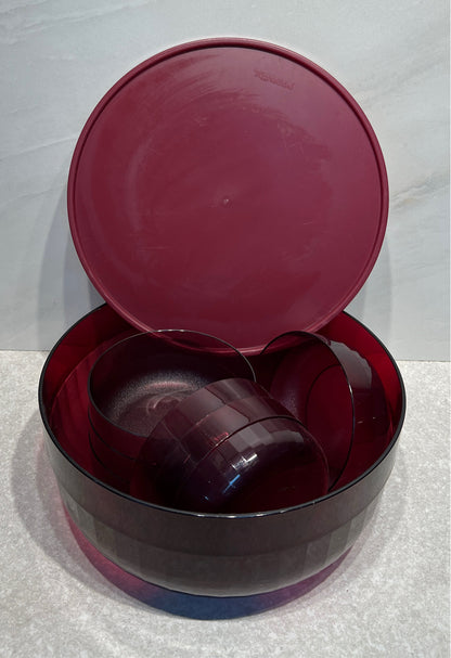 Tupperware Covered Salad  Bowl Set