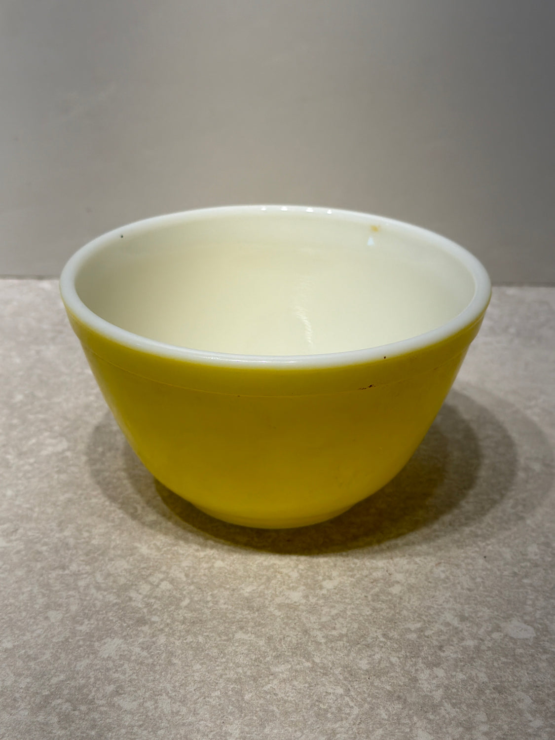 Yellow Pyrex Bowl as-found
