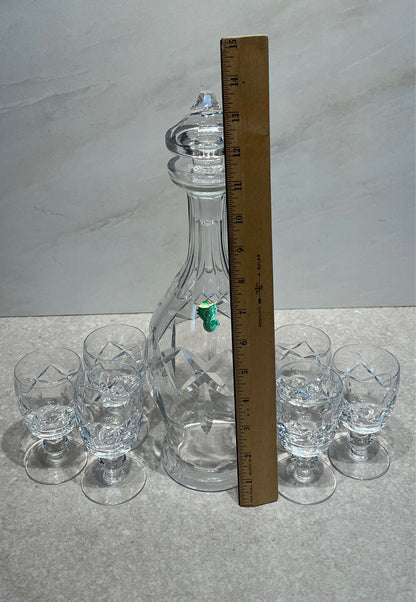 Waterford Decanter and 6 Cordials