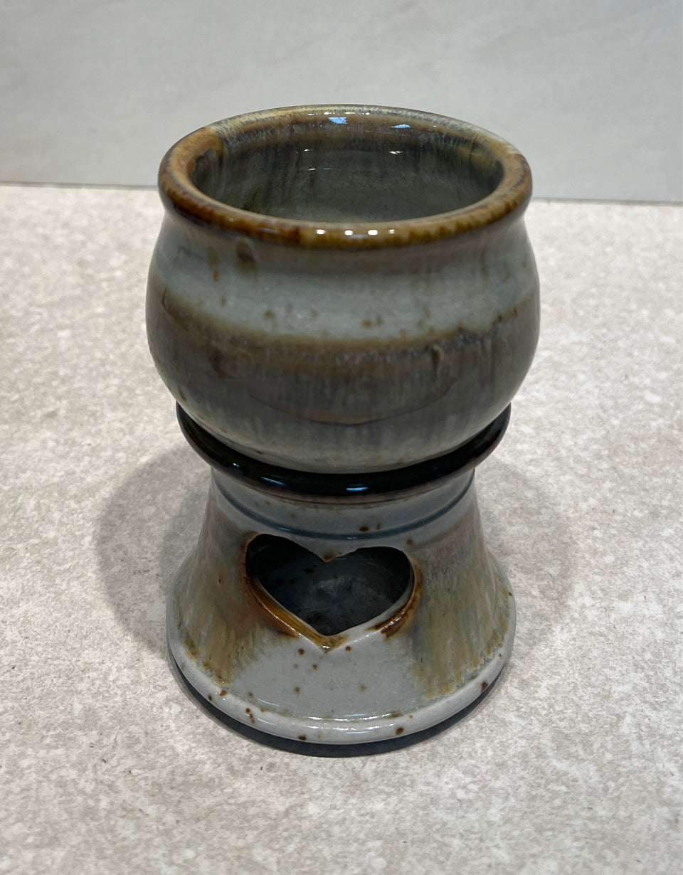 Pottery Signed Candle Holder