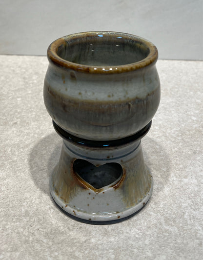 Pottery Signed Candle Holder