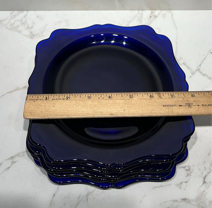 Set of 7 Cobalt Blue Plates