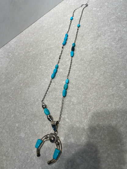 Sterling Turquoise Squash Necklace