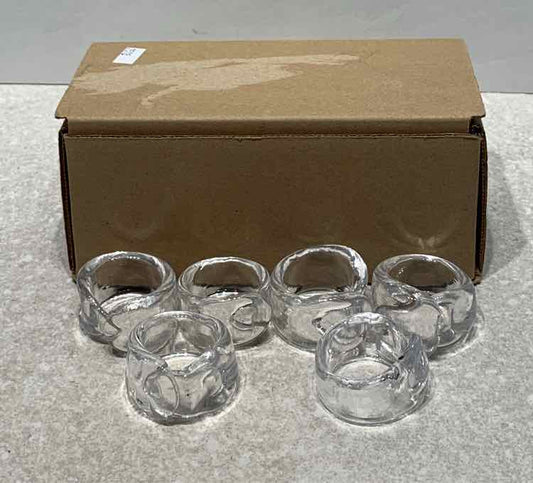 Set of 6 Simon Pearce Napkin Rings