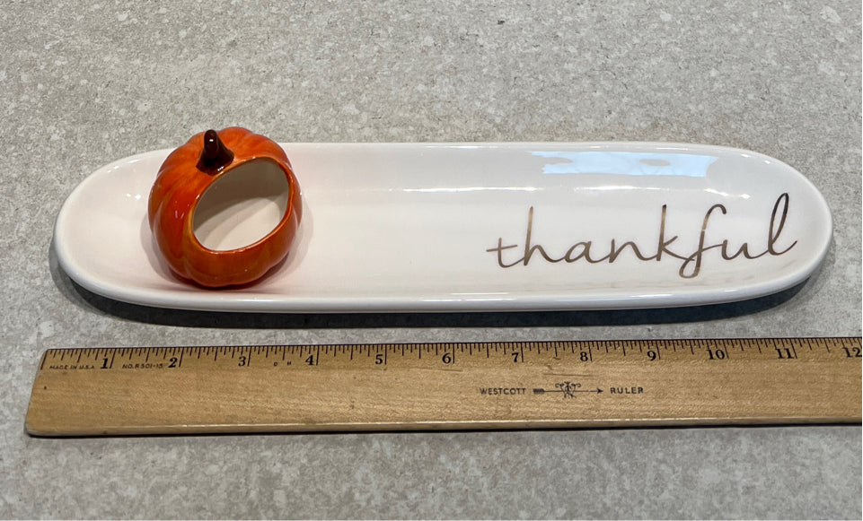 Thankful Dish with Toothpick Holder