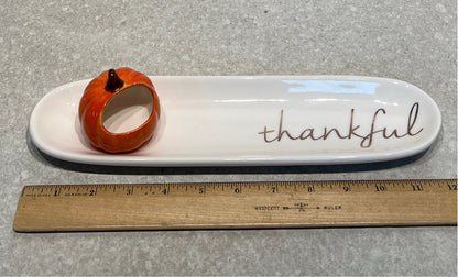 Thankful Dish with Toothpick Holder