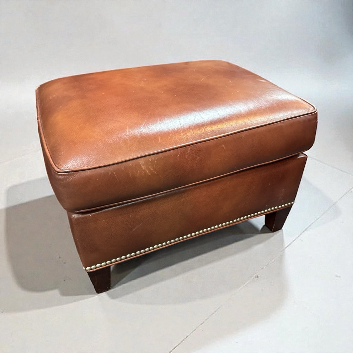 Hancock and Moore Leather Ottoman
