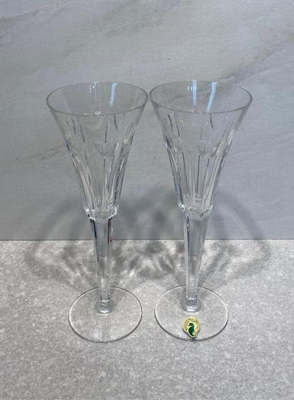 Set of 2 Waterford Crystal Champagne Glasses