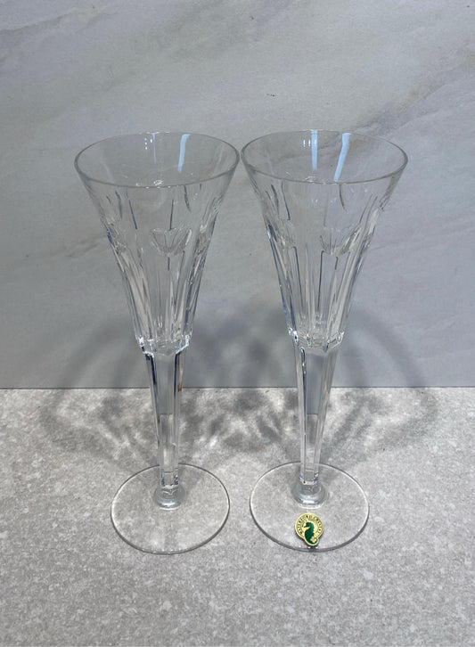 Set of 2 Waterford Crystal Champagne Glasses