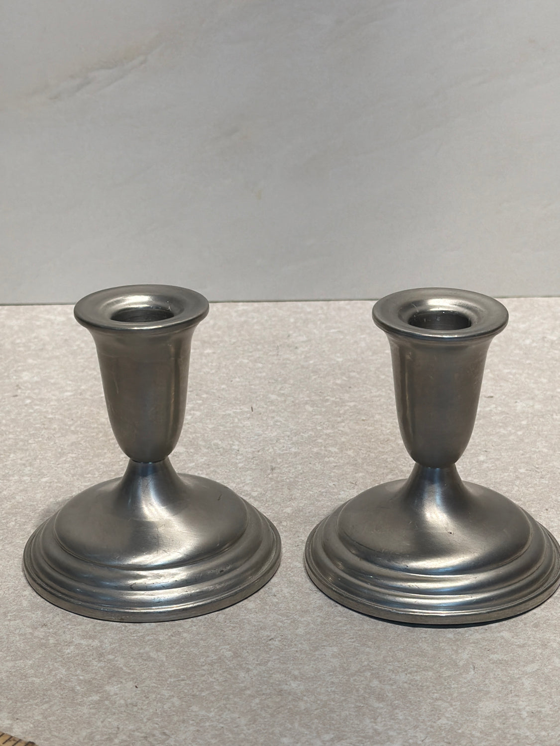 Set of 2 Pewter Candle Holders