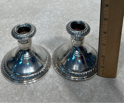 Set of 2 Sterling Candle Holders