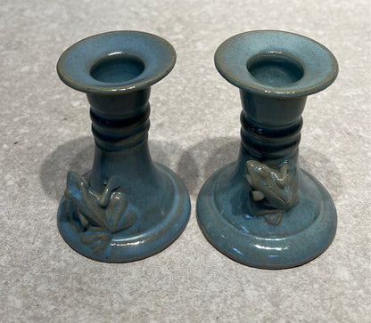 Set of 2 Enesco Frog Candleholders