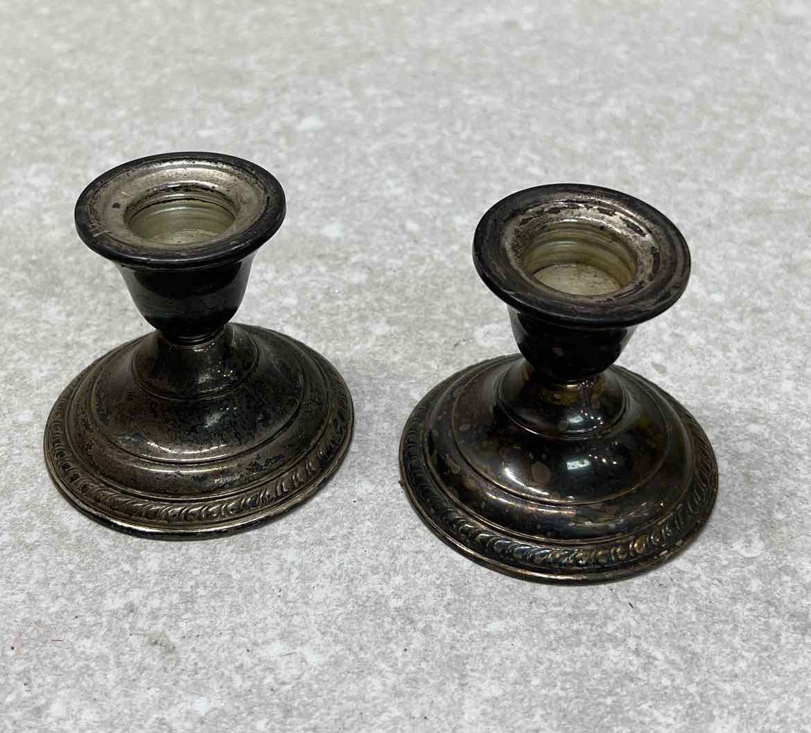 Pair of Sterling Candleholders