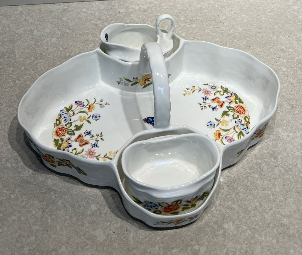 Aynsley Sugar And Creamer With Tray